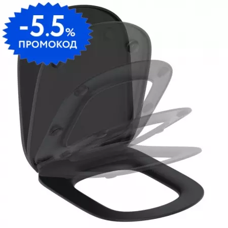 Сиденье для унитаза «Ideal Standard» Tesi T3529V3 дюропласт с микролифтом черное матовое