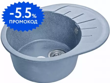 Мойка для кухни «GranFest» Rondo GF-R580L 58/45 искусственный камень графит