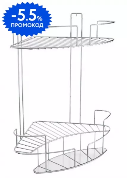 Угловая полка в ванну «Fora» Balcony FOR-DIM102 на стену хром Вид №1