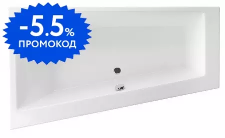 Ванна акриловая «Excellent» Sfera Slim 170/100 без опор без сифона белая левая