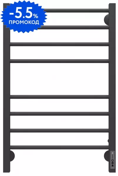 Электрический полотенцесушитель «Terminus» Сицилия П8 53/80 New чёрный матовый правый