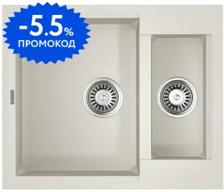 Мойка для кухни «Omoikiri» Sakaime 60-2-WH 60/50 искусственный камень белая