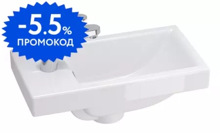 Раковина «Iddis» Optima Home 40/22 0014000U28 фаянсовая белая левая