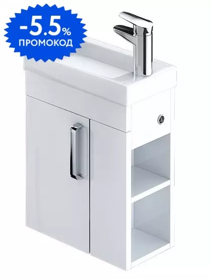 Тумба с раковиной «Iddis» Torr 40 полки справа (Optima Home 40/22) подвесная