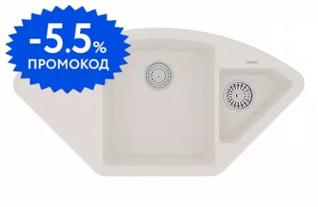 Мойка для кухни угловая «Lemark» Irkana 980 98/50 искусственный камень жасмин