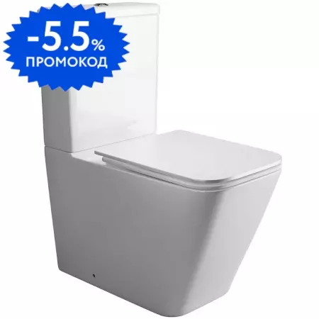 Унитаз компакт безободковый «Ceramica Nova» Cubic CN1803-B/CN1803-T белый с сиденьем дюропласт с микролифтом белое