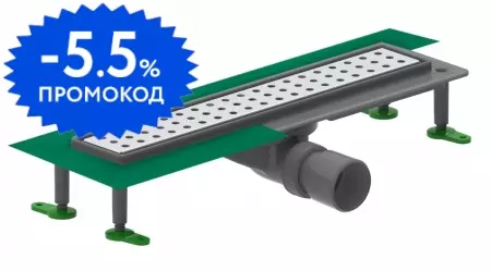 Душевой лоток «CTESI» Flow Round BK4024750 боковой выпуск хром