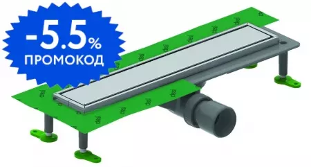 Душевой лоток «CTESI» Way Line BK4024030 боковой выпуск хром