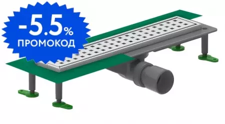 Душевой лоток «CTESI» Way Square BK4024130 боковой выпуск хром