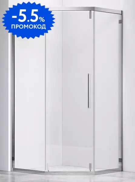 Душевой угол-ограждение «Vincea» Show VSP1-4SH100CL 100/100 прозрачный/хром многоугольный без поддона универсальный