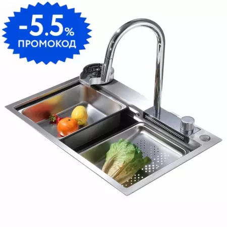 Мойка для кухни «Abber» Wasser Kreis AF2194 нержавеющая сталь хром