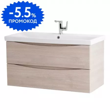 

Тумба с раковиной «Belbagno» Marino 90 (BB-0323-90-LVB) подвесная Rovere Grigio