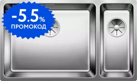 Мойка для кухни «Blanco» Andano 500/180-U 75/44 нержавеющая сталь нержавеющая сталь левая