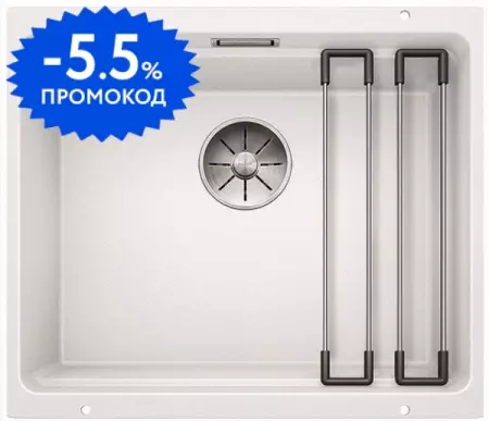 Мойка для кухни «Blanco» Etagon 500-U 53/46 искусственный камень белый