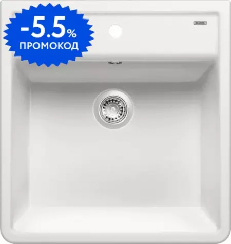 Мойка для кухни «Blanco» Panor 60 Ceramic 60/63 c одним отвер. керамика белый