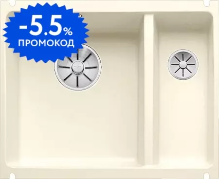 Мойка для кухни «Blanco» Subline 350/150-U Ceramic 57/46 искусственный камень глянцевый магнолия