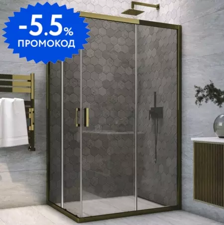 Душевой угол-ограждение «Vegas Glass» ZA-F Tur Novo 120/90 графит/бронза без поддона универсальный