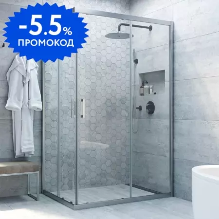 

Душевой угол-ограждение «Vegas Glass» ZA-F Novo h2000 110/90 Crystalvision/матовый хром без поддона универсальный