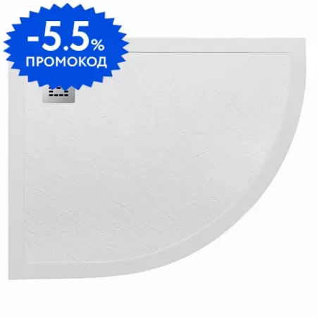 Душевой поддон «Belbagno» TRAY-MR-UNO-RH-120/80-550-35-W-L-CR низкий из литьевого мрамора прямоугольно-асимметричный с сифоном белый левый