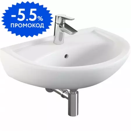 Раковина Norm Fit 5541 фарфоровая белая 4090₽