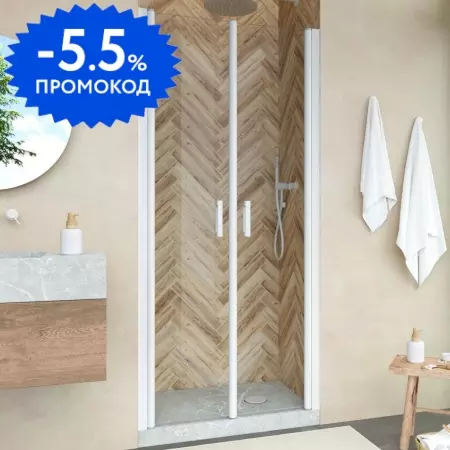 

Душевая дверь «Vegas Glass» E2P Novo 70/189 crystalvision/белая универсальная