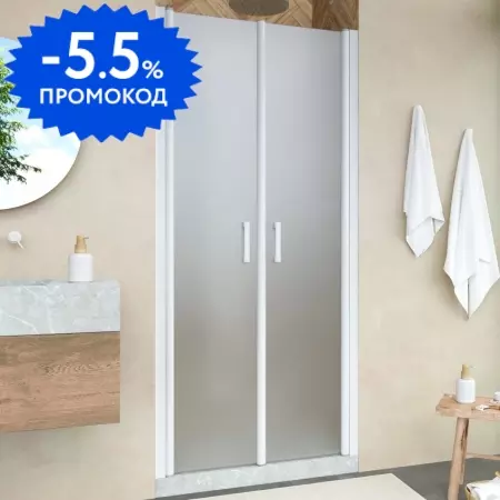 

Душевая дверь «Vegas Glass» E2P Novo 95/200 сатин/белая универсальная