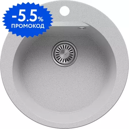 Мойка для кухни «Polygran» Atol-520 52/52 854789 искусственный камень №314 Светло-серый