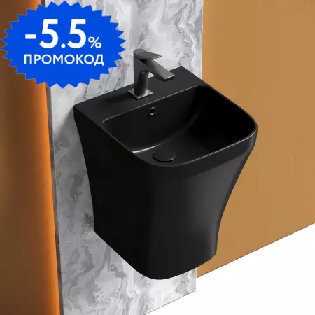 Раковина «Ceramica Nova» Dion 36/40 CN6067MB фарфоровая черная матовая