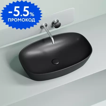 Раковина «Ceramica Nova» Element 60/38 CN6049MB фарфоровая черный матовый