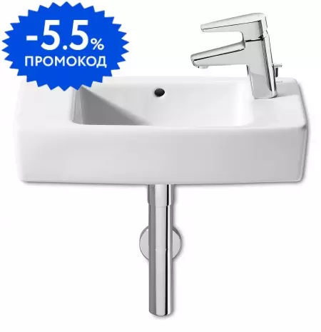 

Раковина «Roca» Hall 50/25 7325883000 фарфоровая белая правая