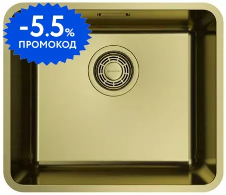 Мойка для кухни «Omoikiri» Omi 43-U/I-LG Ultra Mini 43/37 нержавеющая сталь светлое золото