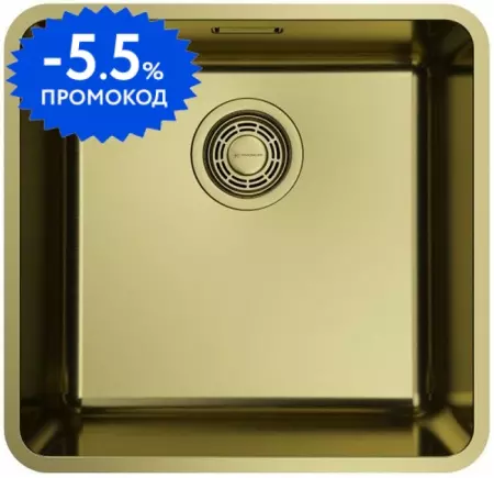 Мойка для кухни «Omoikiri» Omi 43-U/I-LG Ultra 43/42 нержавеющая сталь светлое золото