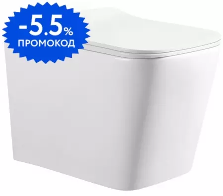 Подвесной унитаз безободковый «Urbatec» Viva Style URBP42303WH белый глянец с сиденьем дюропласт с микролифтом белое