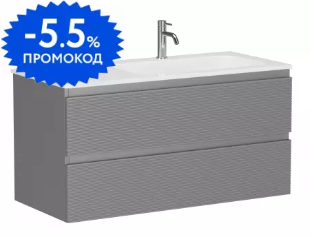 

Тумба с раковиной «Sancos» Folk 100 (Element 101/46) подвесная Ergraut soft правая