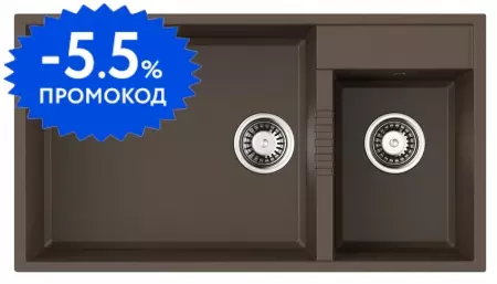 Мойка для кухни «Omoikiri» Tedori 85-2-U-ES искусственный камень Espresso