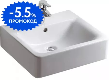 Раковина «Ideal Standard» Connect Cube 50/46 E788401 фарфоровая белая