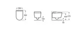 Подвесной унитаз безободковый «Roca» WC Inspira In-Wash 7803060001 белый с сиденьем дюропласт с микролифтом белое, картинка №6