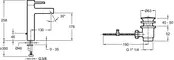 Смеситель для раковины «Jacob Delafon» Cuff E37303-CP с донным клапаном хром, картинка №2
