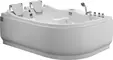 Гидромассажная ванна акриловая «Gemy» G9083 K 180/121 с каркасом с сифоном белая левая, картинка №2