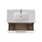 Мебель для ванной подвесная «Diborg» Lande 100 с ящиком белая/дуб, изображение №4