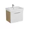 Мебель для ванной подвесная «Diborg» Lande Q 70 с ящиком белая/дуб, фотография №3