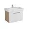 Мебель для ванной подвесная «Diborg» Lande Q 80 с ящиком белая/дуб, фотография №3