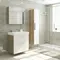 Мебель для ванной подвесная «Diborg» Lande Q 80 с 2 ящиками белая/дуб, картинка №2