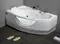 Гидромассажная ванна акриловая «Gemy» G9046 K 161/99 с каркасом с сифоном белая левая, изображение №4