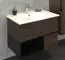 Мебель для ванной подвесная «Comforty» Франкфурт 75 (белая) дуб шоколадно-коричневый/чёрная, фотография №3