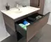 Мебель для ванной подвесная «Comforty» Франкфурт 75 (белая) дуб шоколадно-коричневый/чёрная, фото №5