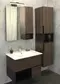 Мебель для ванной подвесная «Comforty» Франкфурт 75 (белая) дуб шоколадно-коричневый/чёрная, фото №1