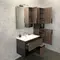 Мебель для ванной подвесная «Comforty» Франкфурт 75 (белая) дуб шоколадно-коричневый/чёрная, картинка №2