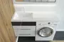 Раковина над стиральной машиной «Madera» Kamilla 110 L литьевой мрамор белая левая, картинка №2