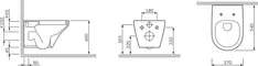 Подвесной унитаз безободковый «Am.Pm» Inspire C501700WH белый (C507853WH ) с сиденьем дюропласт с микролифтом, картинка №6